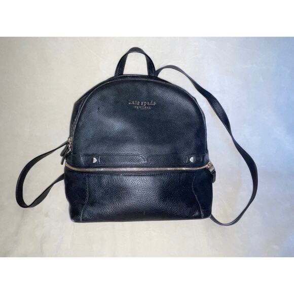 Kate Spade Black Pebbled Leather Backpack